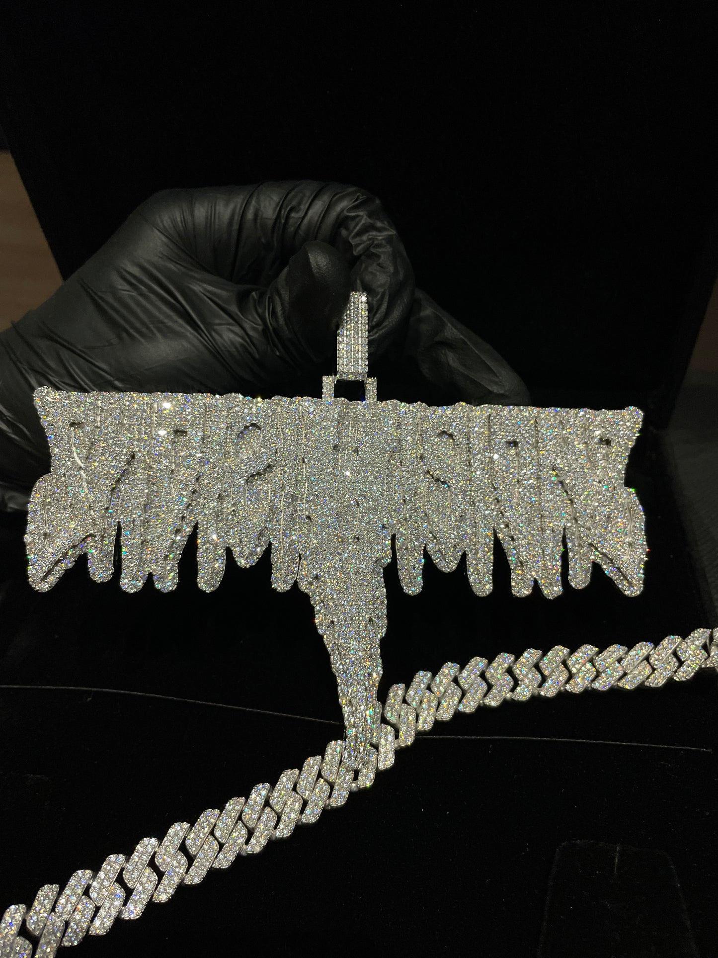 VVs Diamond Customized  Hip Hop pendant and chain .925 silver /Combo Deal