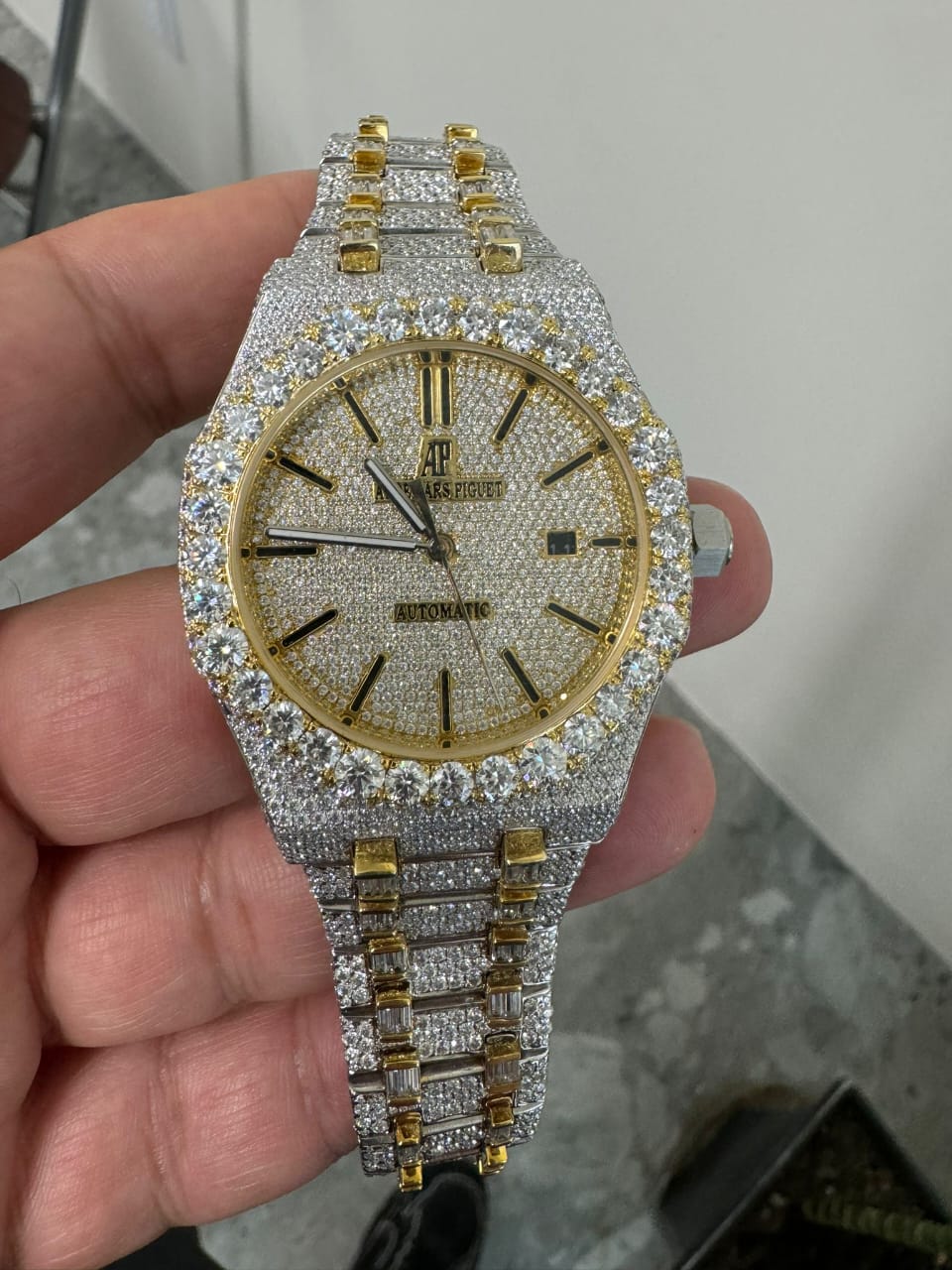 Moissanite Iced Out AP Watch / Luxury Fully Automatic VVS1 Moissanite Diamond Hip Hop Watch