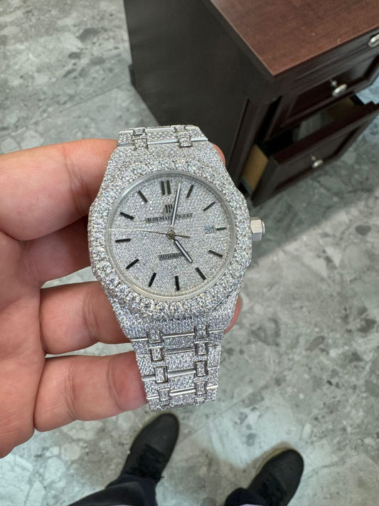 Moissanite Iced Out AP Watch / Luxury Fully Automatic VVS1 Moissanite Diamond Hip Hop Watch