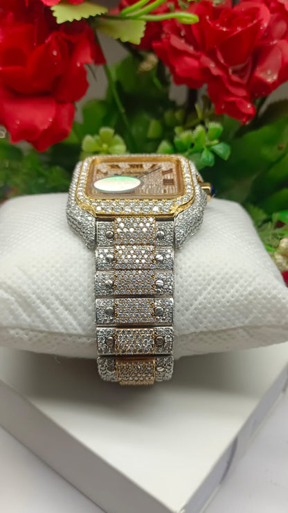 Cartier bust down moissanite diamond watch | Rose gold|