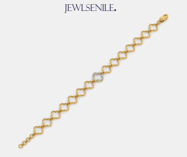 Elegant 18K Gold & Natural Diamond Women's Bracelet