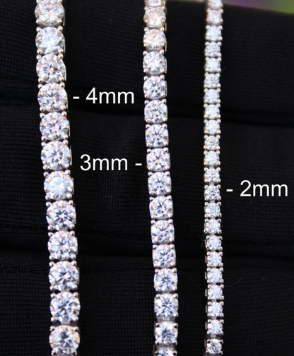 2-4MM Moissanite Tennis Bracelet 925 Sterling Silver