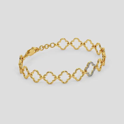 Elegant 18K Gold & Natural Diamond Women's Bracelet